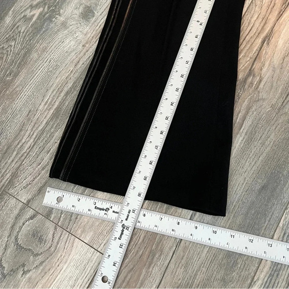 RADZOLI Wide Leg Black Trousers Top Stitch Leather-like Trim Accents Size 8 NWT - Picture 10 of 12